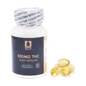 *NEWARRIVAL One Life Sleep Capsules 500mg (50mg THC/10mg Melatonin each)